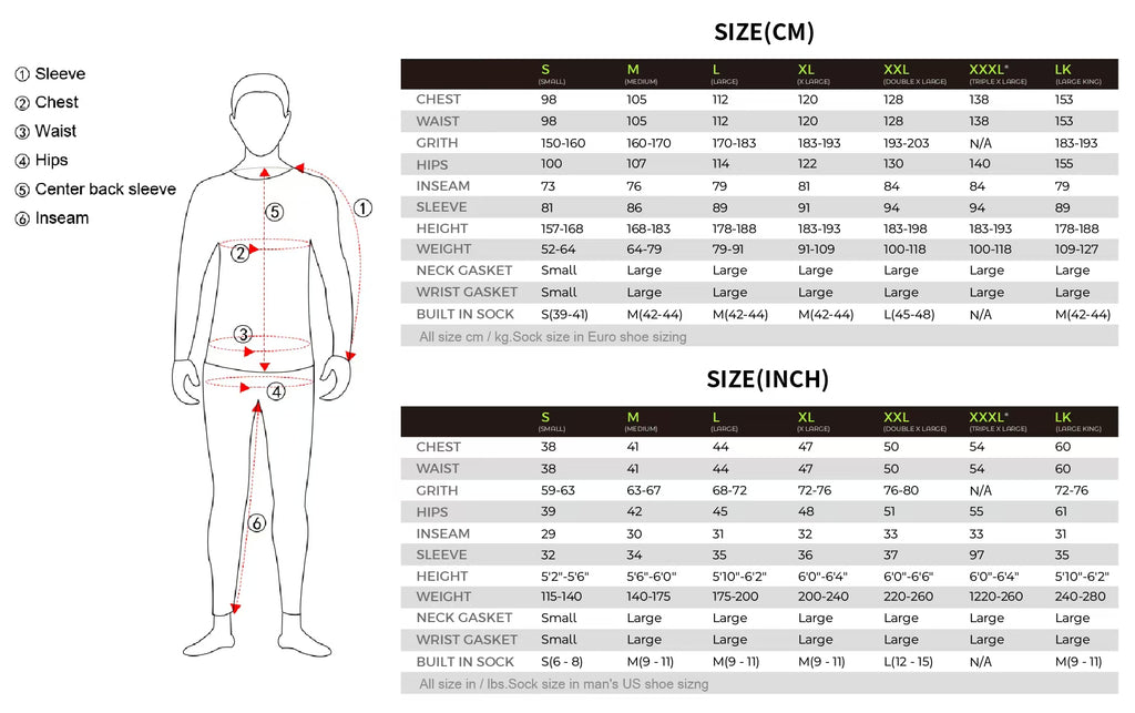 AZENG SPORTS One-Piece Waterproof Kayaking Drysuit , 3-Layer Fabric, Latex Seals, DWR Grade 4
