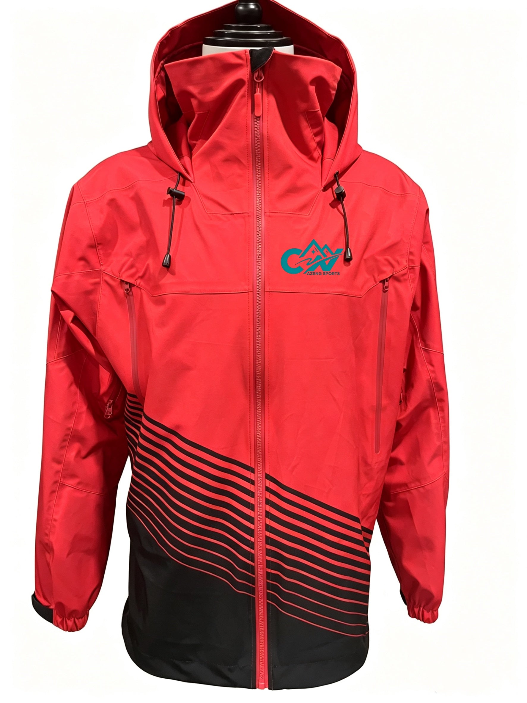 AZENG Sports Waterproof Jacket Lightweight Softshell Windproof Windbreaker Breathable Outdoor Cycling Hooded Jacket