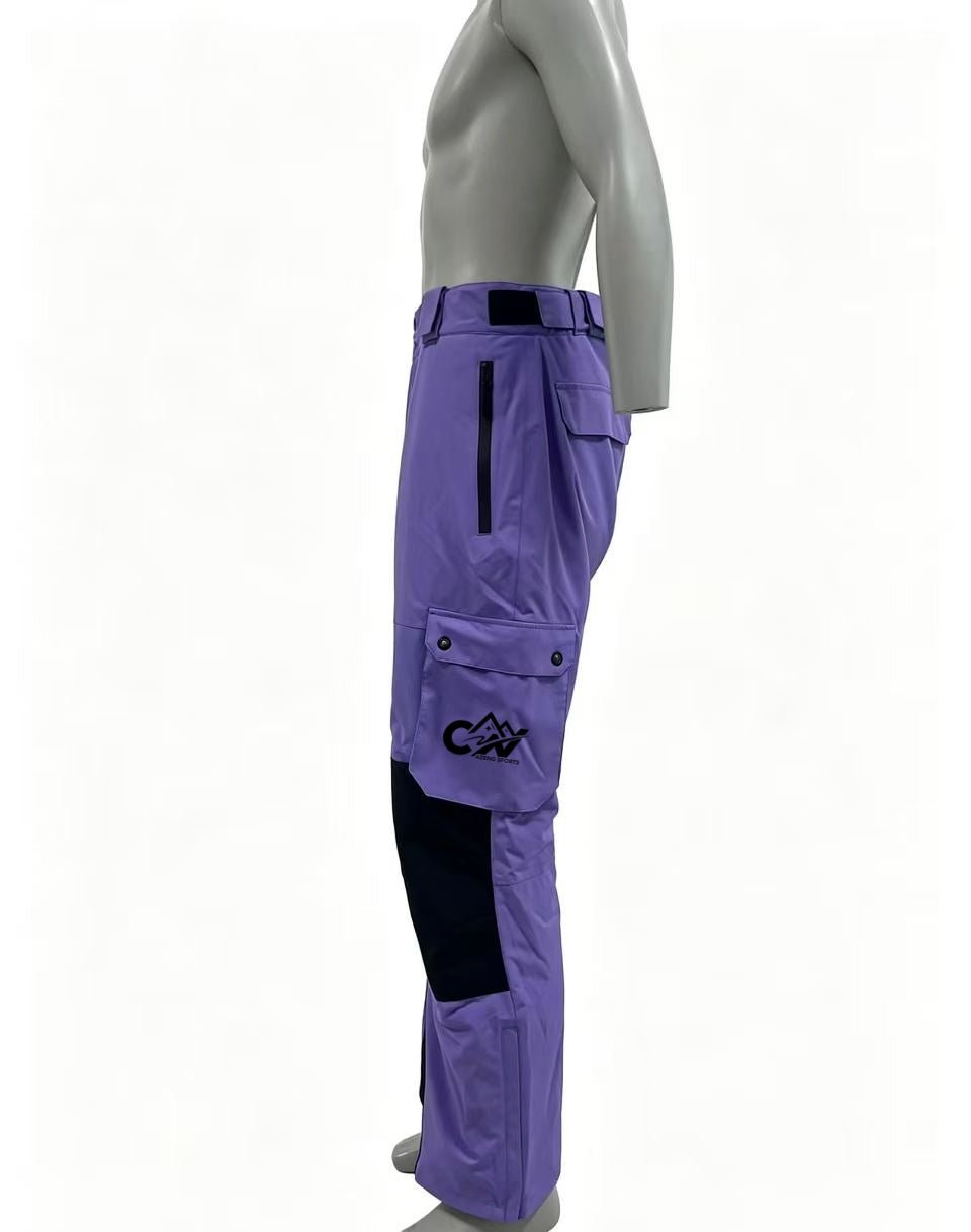 AZENG SPORTS Waterproof Insulated Ski Pants – 2-Layer Oxford Fabric, Cotton Fill, DWR Grade 4