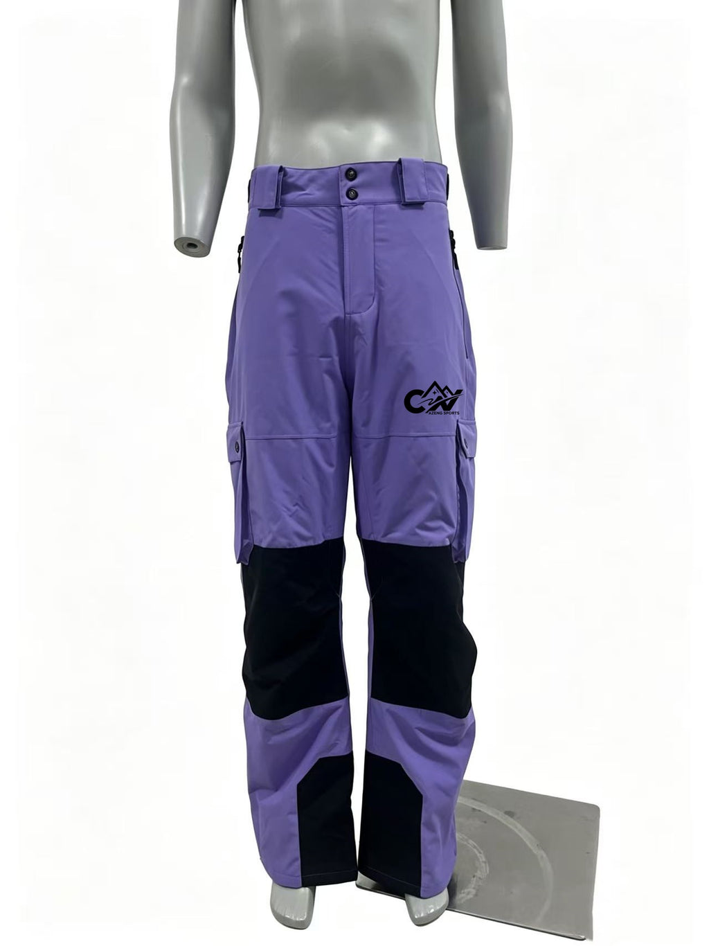 AZENG SPORTS Waterproof Insulated Ski Pants – 2-Layer Oxford Fabric, Cotton Fill, DWR Grade 4