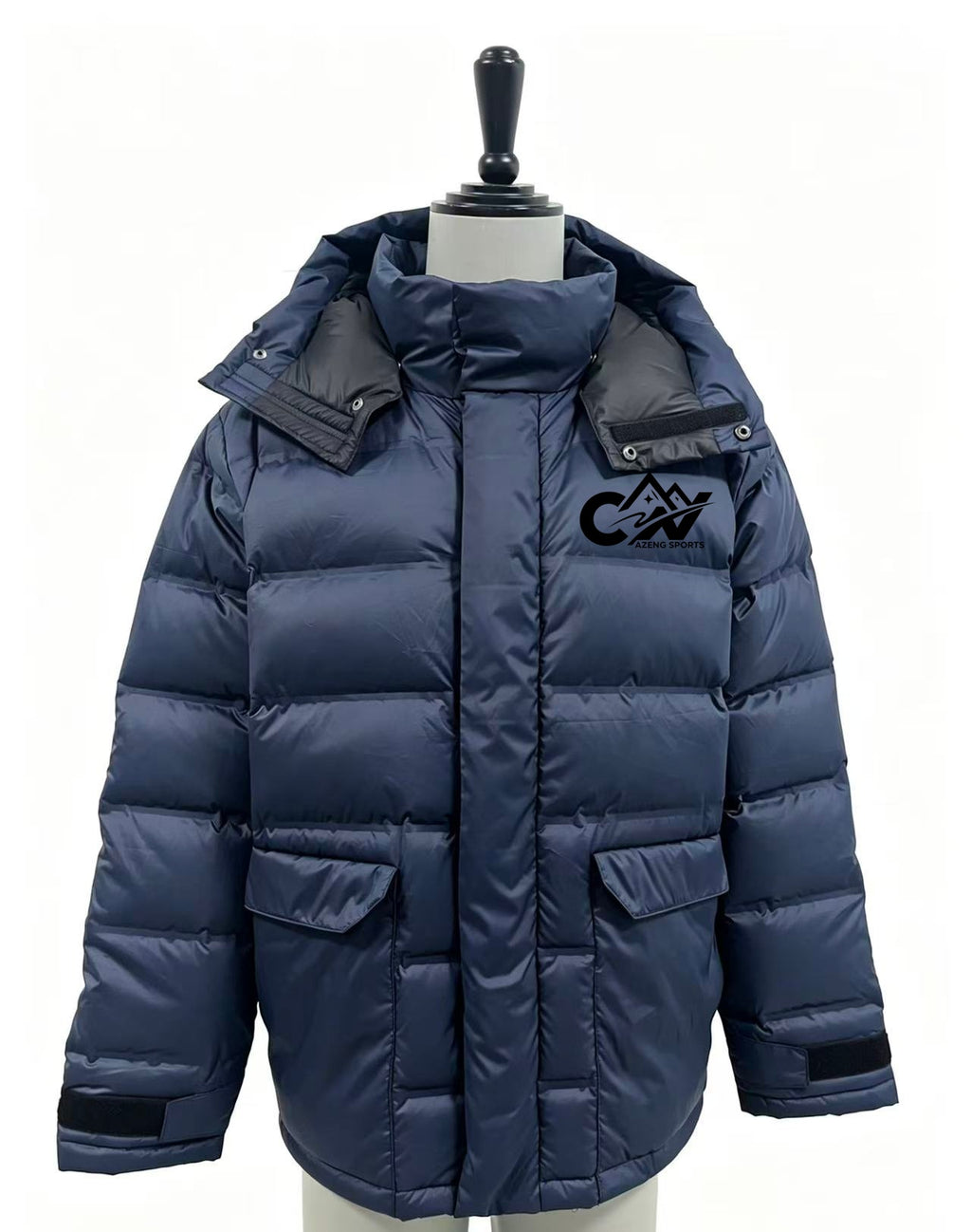 AZENG SPORTS Waterproof Down Jacket – 90% Duck Down 300g Fill, 2-Layer Fabric, DWR Grade 4
