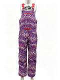AZENG SPORTS Women's Waterproof Insulated Ski Bib Pants | Zebra Print Snow Bibs