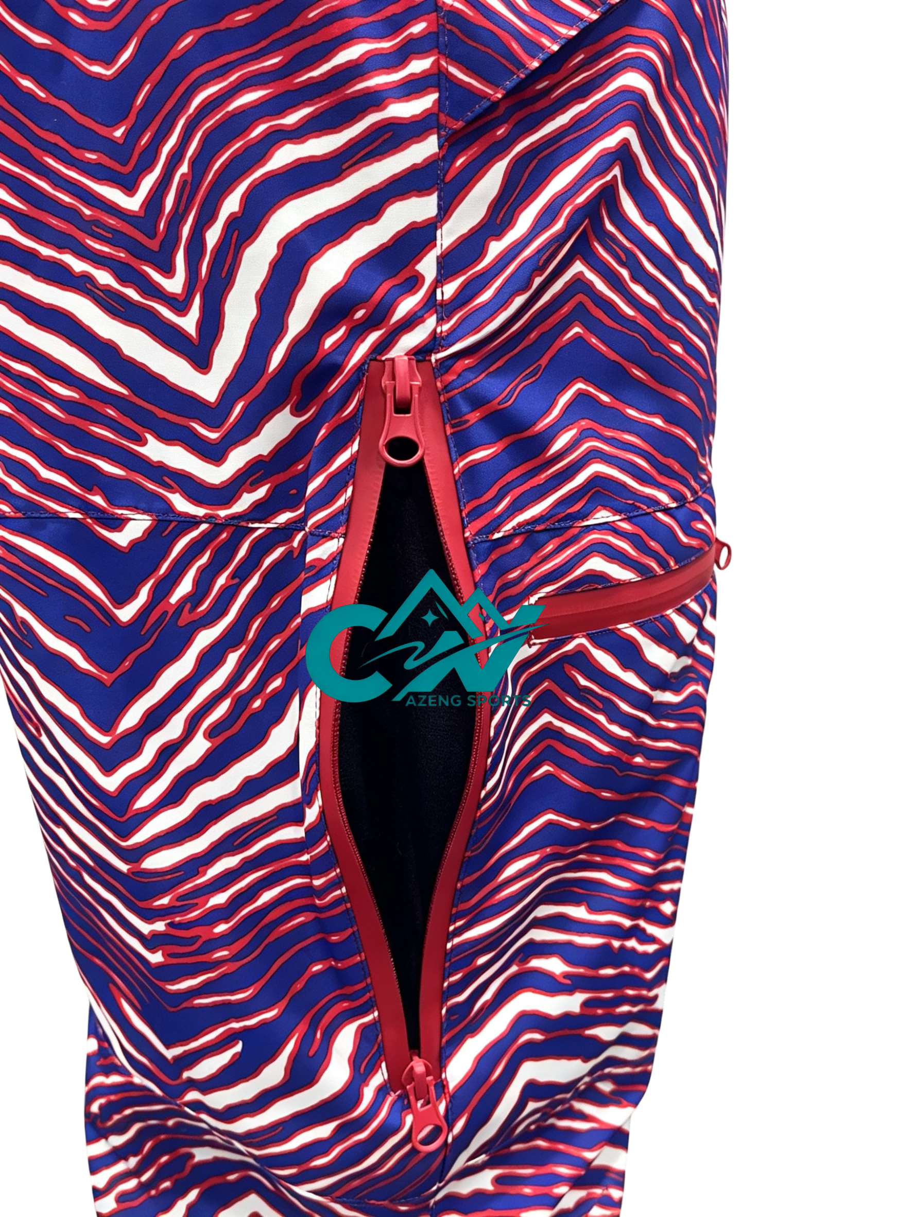 AZENG SPORTS Women's Waterproof Insulated Ski Bib Pants | Zebra Print Snow Bibs