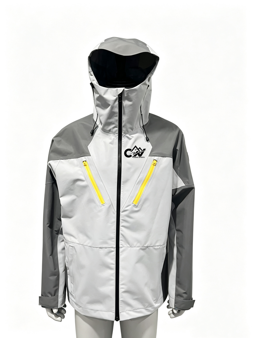 AZENG SPORTS Men's 3-Layer Waterproof Jacket with SBS Zippers & Pit Zips for HIking and Outdoor Sports
