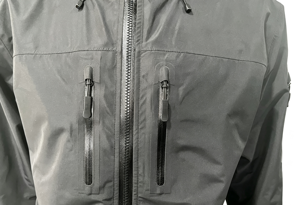 AZENG SPORTS Men's 3-Layer Waterproof Jacket | 20,000mm | 6-Pocket | Dual-Slider Front Zip