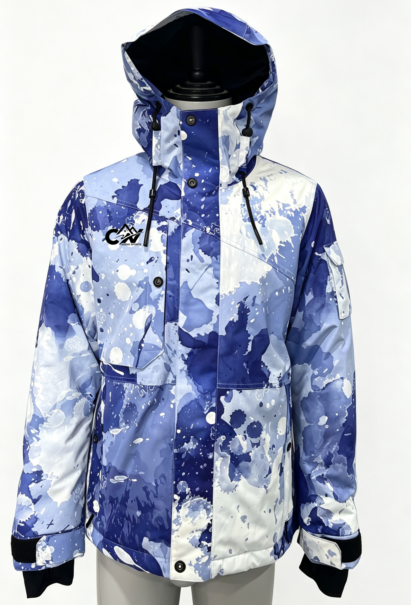AZENG SPORTS Camouflage Mens Waterproof Ski Jacket Snow Coat for Snowboarding and Skiing