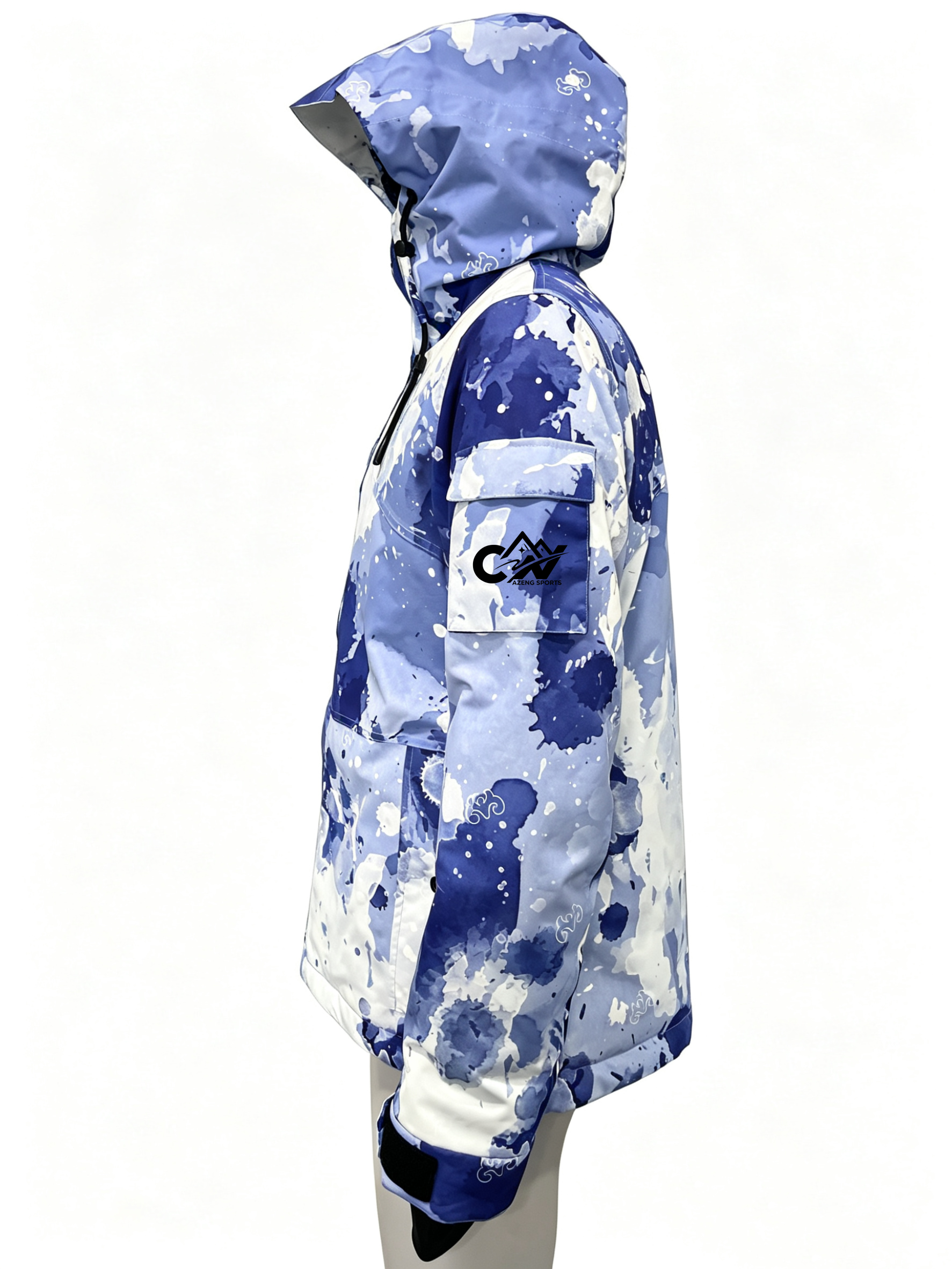 AZENG SPORTS Camouflage Mens Waterproof Ski Jacket Snow Coat for Snowboarding and Skiing