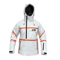 AZENG SPORTS Men's Waterproof Ski Jacket – White & Orange Edition Snow Coat